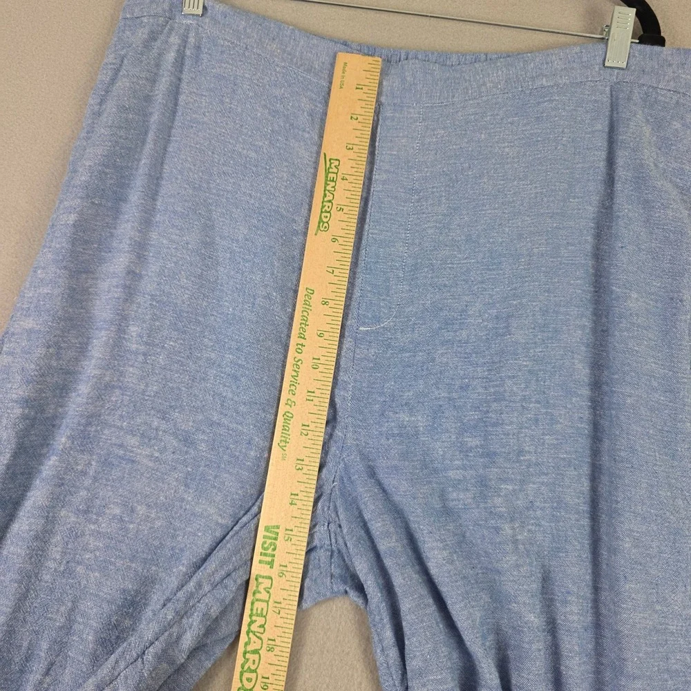 Banana Republic Antique Blue Linen Blend High Rise Wide Leg Cropped Pants XL